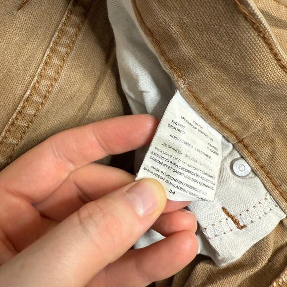 Vintage Dickies Carpenter Jorts Mens 34 Tan Y2K Utility Work Shorts 34x10 - Picture 13 of 16